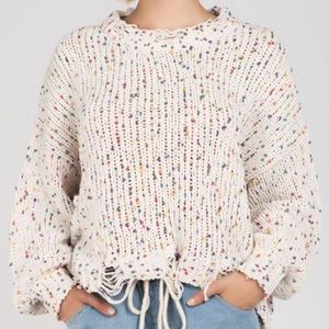 POL Confetti Crop Sweater